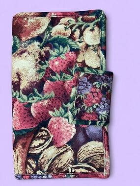 Fruit/ nut print makeup bag